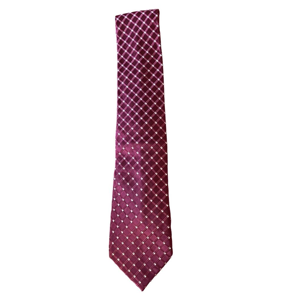 Mens Maroon Silk Van Heusen Tie